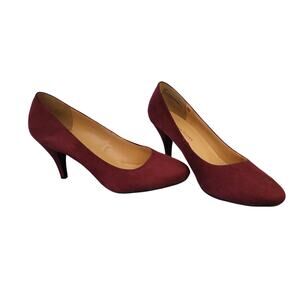 Karen Scott Faux Suede Slip On Pumps 9 1/2M Wine/Burgundy